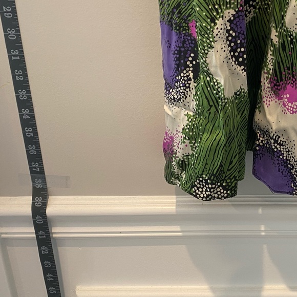 Single Dress Abstract Print Fun Strappy Dress in Green & Black 100% Silk Small - Picture 10 of 13